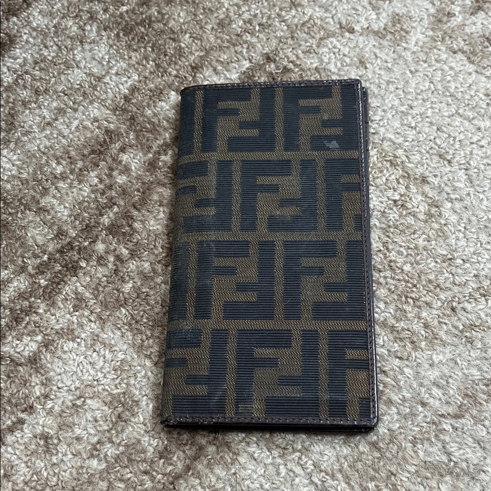 Fendi Brown and Black Zucca Long Wallet